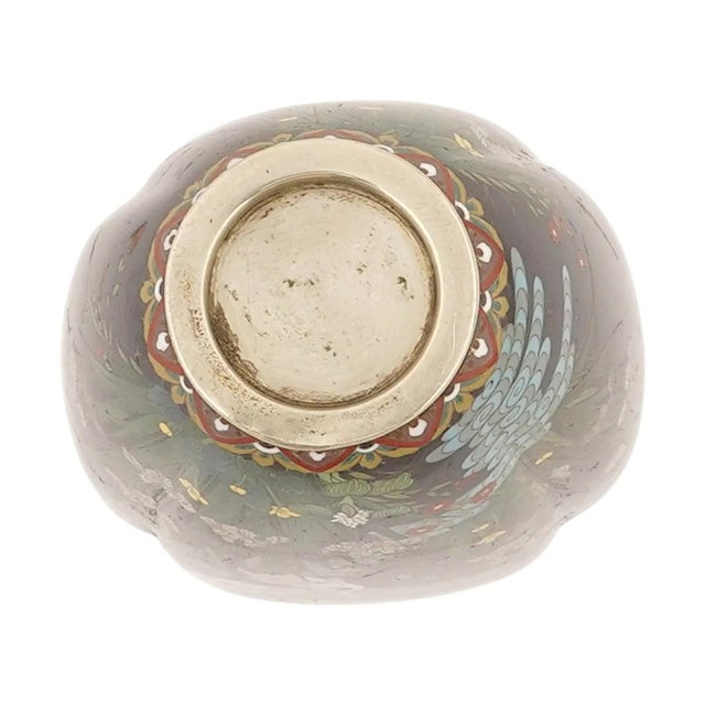 Japanese Cloisonne Enamel Silver Wire Vase Attributed to Hayashi Kodenji For Sale - Image 4 of 7
