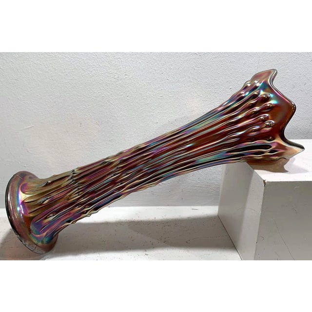 Antique Jarrón Vase from Carnival Glass For Sale - Image 3 of 4