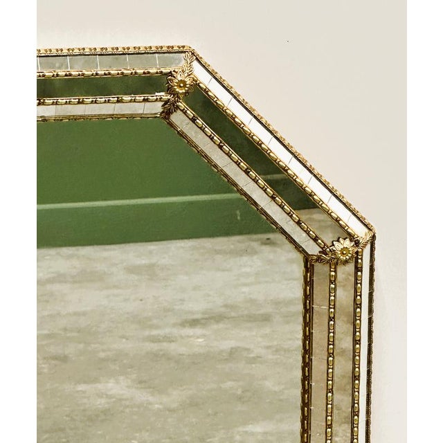 Vintage Spanish Neoclassical Hollywood Regency Wall Mirror, Spain, 1980s For Sale - Image 4 of 11