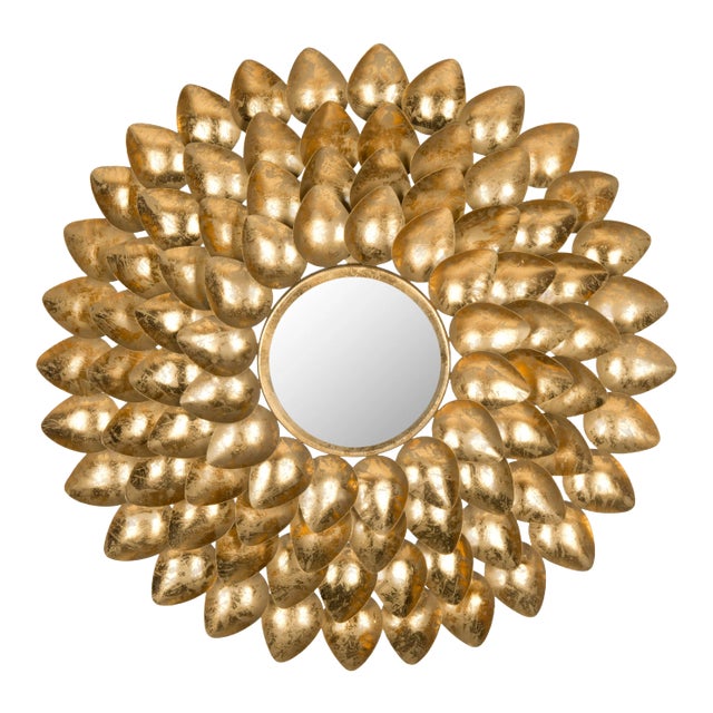 Derek Sunburst Mirror in Antique Gold For Sale
