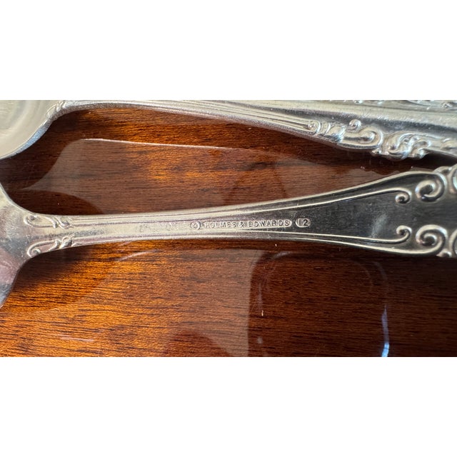 Silver Antique Holmes & Edwards Silverplate Spoons,,Nassau/Fleur-De-Lis Pattern, Mono S Ornate 11 Pcs For Sale - Image 8 of 15