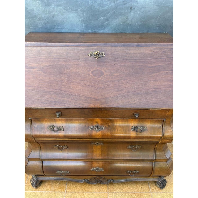 Baroque Baroque Style Bombe Secretary Desk, Mid-20th Century For Sale - Image 3 of 16
