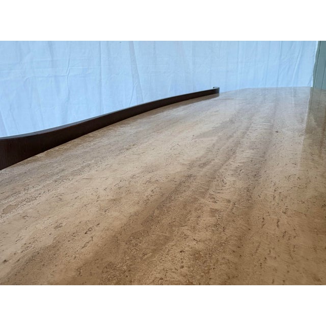 1960s Bertha Schaefer for Singer & Sons Travertine Surfboard Coffee Table Mid Century Danish Modern For Sale - Image 10 of 12