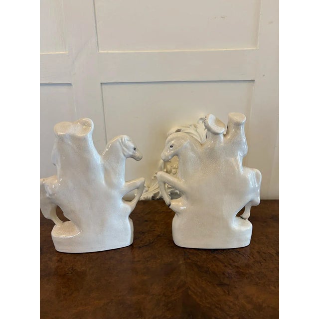 Antique Staffordshire Flat Back Figures on Horseback, 1890s, Set of 2 For Sale - Image 12 of 13