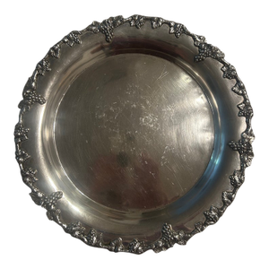 Vintage Grapevine Silver-Tone Serving Platter