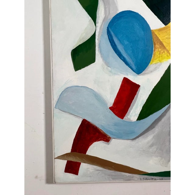 1970s D. 1973 Abstract Modernist Painting by Irving Schultz For Sale - Image 5 of 11