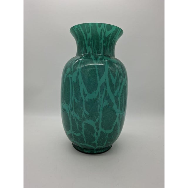 Forest Green Murano Glass Vase by Veart, 1980 For Sale - Image 8 of 9