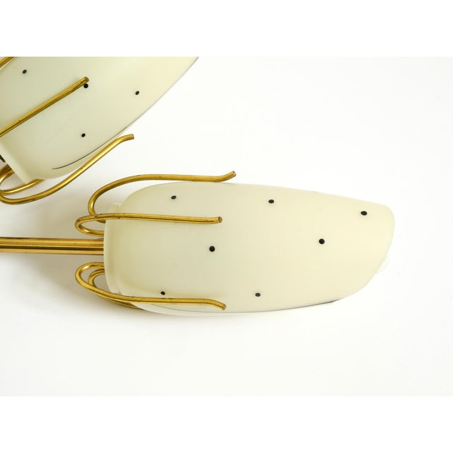 Beige Mid-Century Brass Wall Lamp with Painted Glass Shades, 1950s For Sale - Image 8 of 18