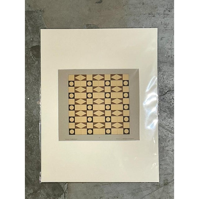 Mid-Century Modern Vintage Mosaic Floor Tile Sample Serigraph For Sale - Image 3 of 14