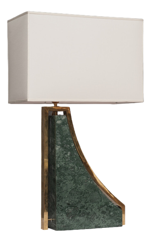 Italian Indian Green Marble and Brass Table Lamp, 2000s