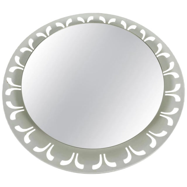 Metal Illuminated Mirror from Hillebrand, Germany, 1950s For Sale