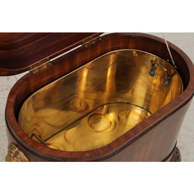 Brown Maitland Smith Mahogany Lidded Wine Cooler For Sale - Image 8 of 16