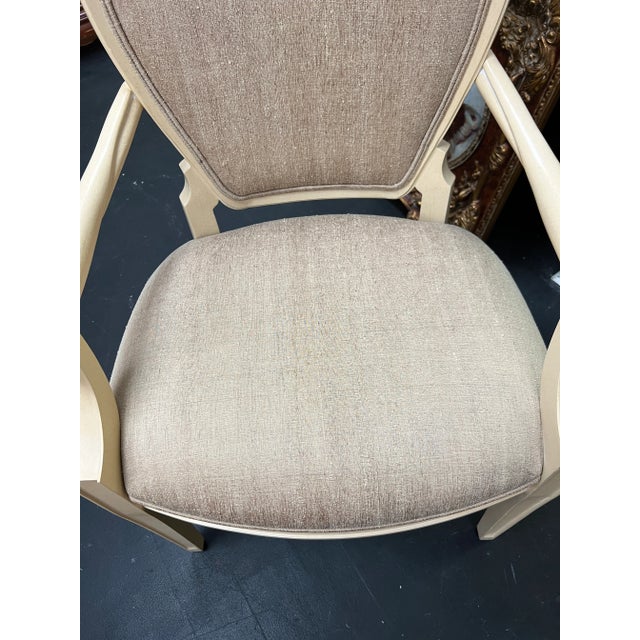 Cream Century Furniture Set of 6 Dining Chairs - With Art Deco Openwork Backs For Sale - Image 8 of 12