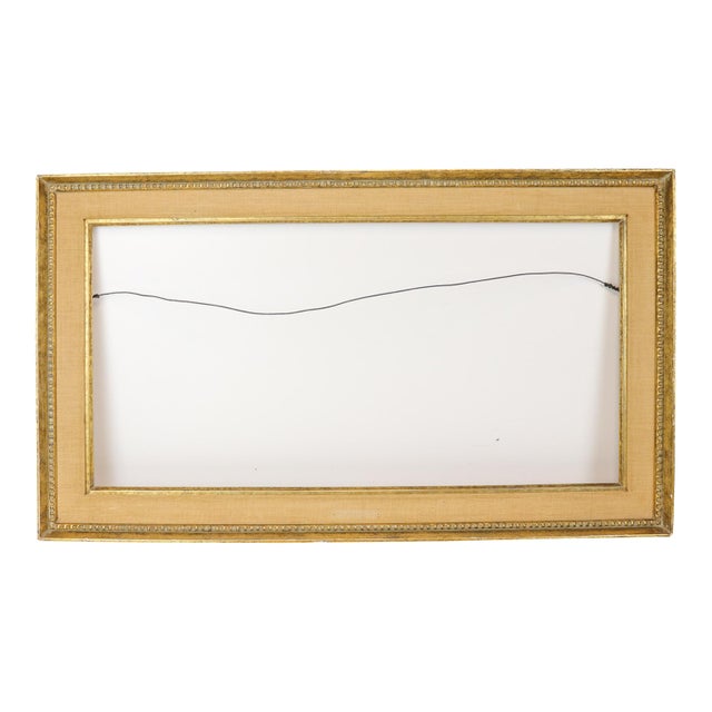 Large Antique Gilt Picture Frame With Linen Liner For Sale