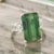 Green Natural Tourmaline White Sapphire Ring 6.75 14k WG 21.03 TCW Certified For Sale - Image 8 of 18
