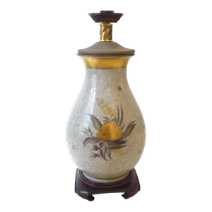 Vintage Royal Copenhagen Crackle Glaze Porcelain Lamp