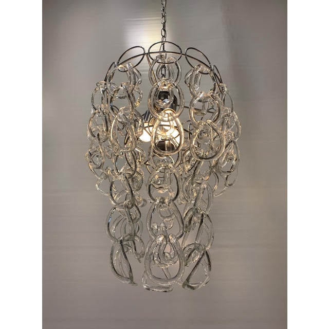 Murano Glass Chandelier from the 1970s attributed to the Vistosi Company For Sale - Image 4 of 7