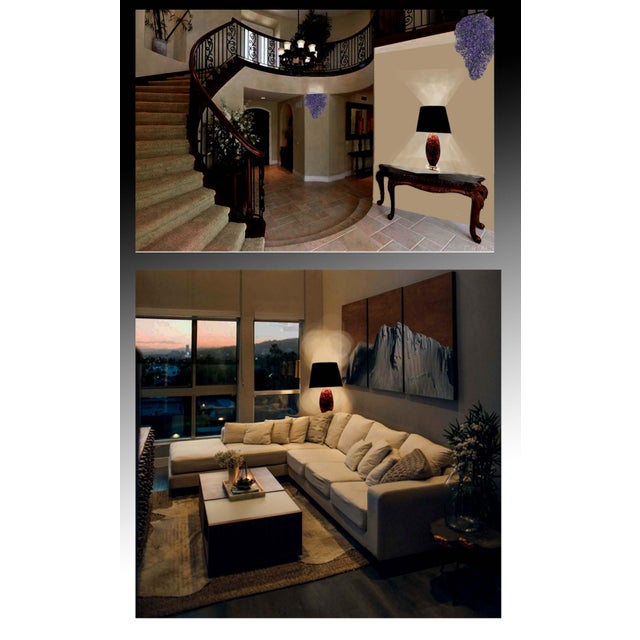 Amber Late 20th Century Italian Lucite Variegated Amber Look Table Lamp For Sale - Image 8 of 8