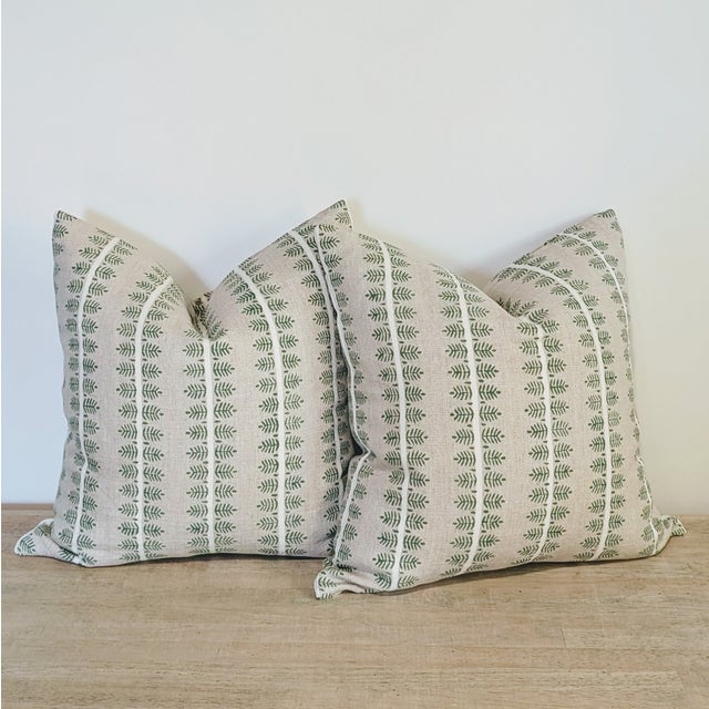 Not Yet Made - Made To Order Schumacher Alva Green Fern Pillows - Set of 2 For Sale - Image 5 of 7