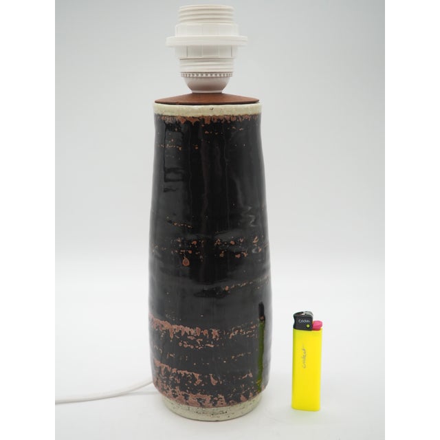 Mid-Century Modern Swedish Glazed Stoneware Table Lamp by Sylvia Leuchovius for Rörstrand Studio, 1960s For Sale - Image 3 of 10