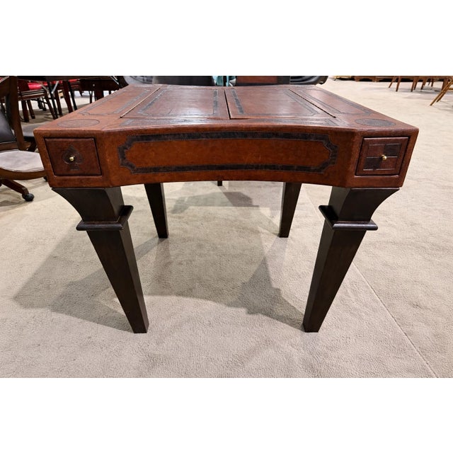 Early 21st Century House of Mercier Leather Game Table With Two Chairs For Sale - Image 5 of 12