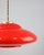 Mid-Century Modern Mid-Century Saucer Lamp in Red Glass and Brass For Sale - Image 3 of 16