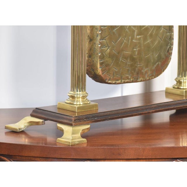Wood Brass and Oak Table Gong, 1890s For Sale - Image 7 of 8