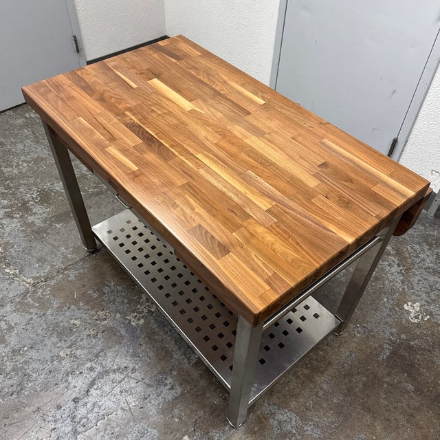 Brown John Boos Cucina Americana Grande Butcher Block Prep Table For Sale - Image 8 of 12