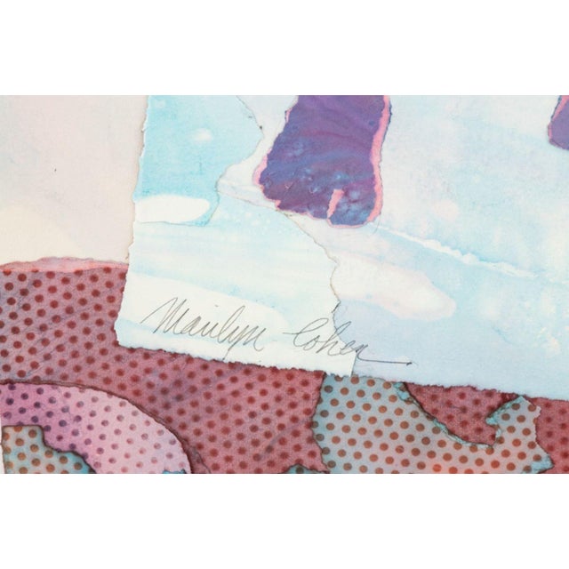 Late 20th Century Marilyn Cohen Lifeguards Watercolor Collage For Sale - Image 5 of 7