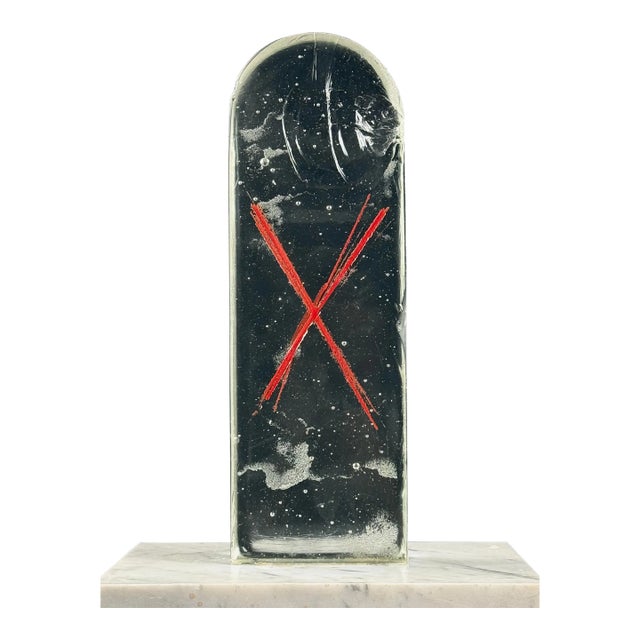 Vintage Abstract Glass Sculpture by Finn Lynggaard For Sale