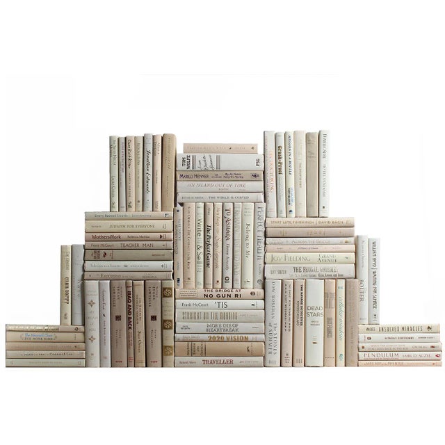 Contemporary Decorative Books - Beach Book Wall - Set of 75 Beige Books For Sale - Image 3 of 4