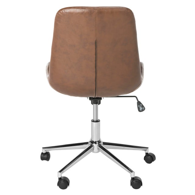 2020s Madeline Swivel Office Chair in Brown & Chrome For Sale - Image 5 of 10