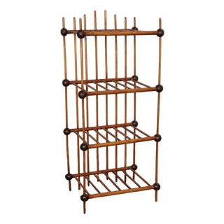 Folk Art Whimsy Stick and Ball Spindle Shelf / Etagere For Sale