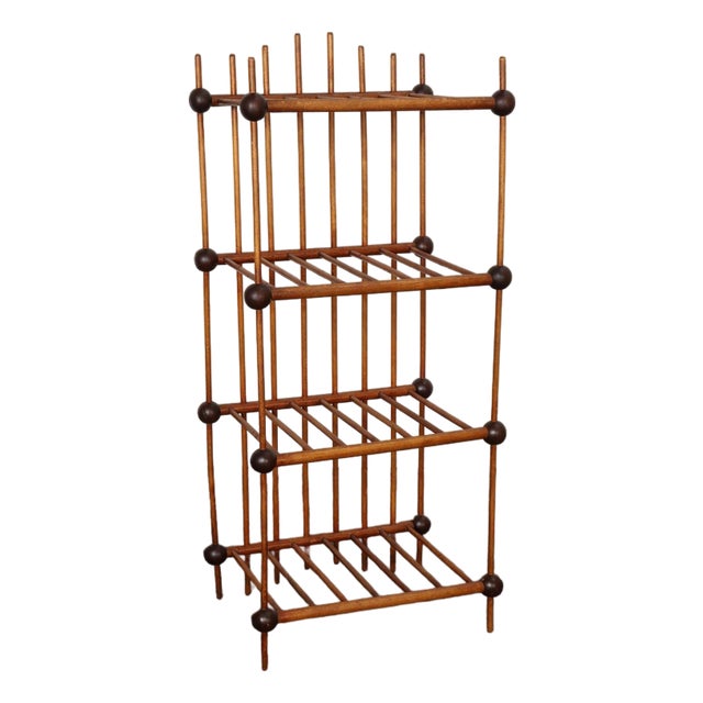 Folk Art Whimsy Stick and Ball Spindle Shelf / Etagere For Sale