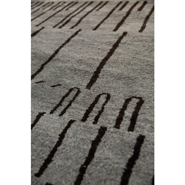 Contemporary 2020s Grey and Black Moroccan Area Rug - 10'3 X 8'2 For Sale - Image 3 of 8