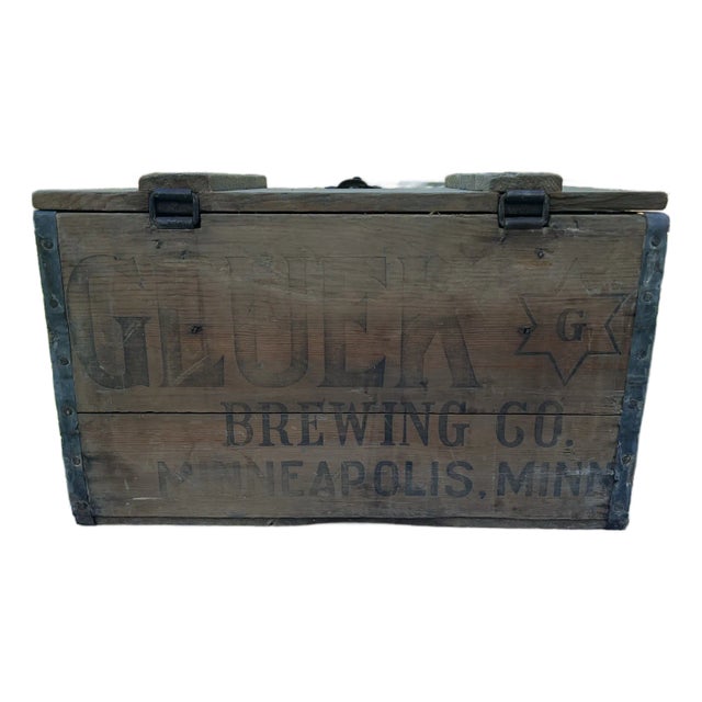 Antique Gluek Wooden Beer Crate For Sale