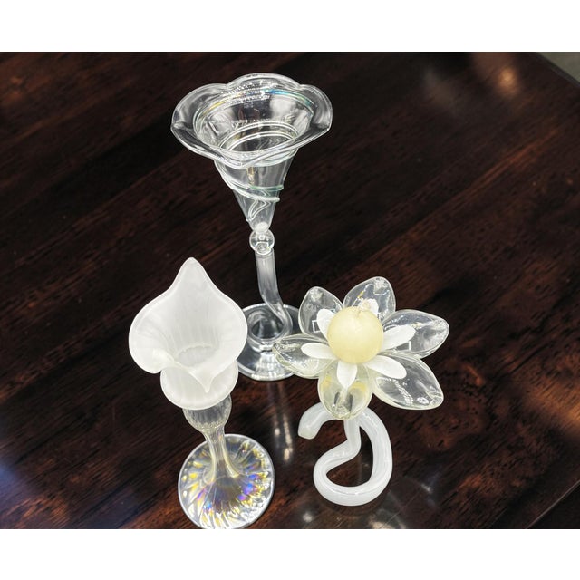 Vintage Blown Glass Candlesticks, 1950s, Set of 3 For Sale - Image 10 of 12