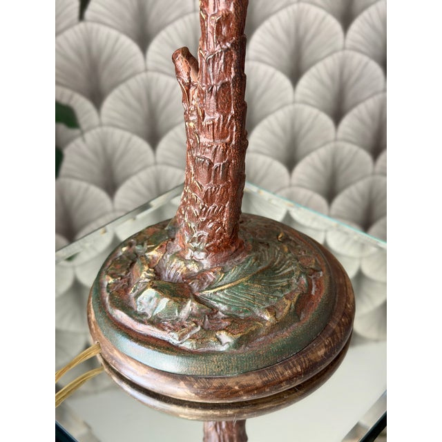 Vintage Tropical Tiki Jungle Safari Banana Palm Tree and Monkey Metal Table Lamp Attributed to Frederick Cooper For Sale - Image 15 of 18