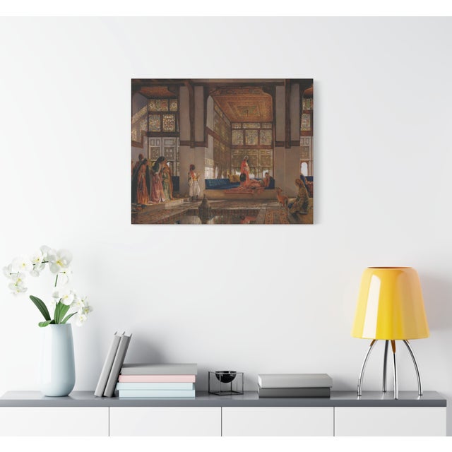 Paper Atelier Aria Lumae John Frederick Lewis the Reception Cairo Egypt Grand Salon Scale Fine Art Gallery Board Print 40 X 32 For Sale - Image 7 of 18