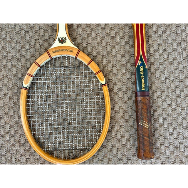 American 1960s Wooden Tennis Racket Pair For Sale - Image 3 of 9