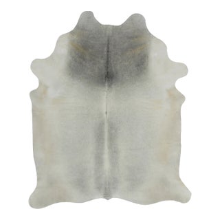 Rug & Kilim’s Contemporary Cowhide Rug With Ombre in Soft White & Gray Tones For Sale