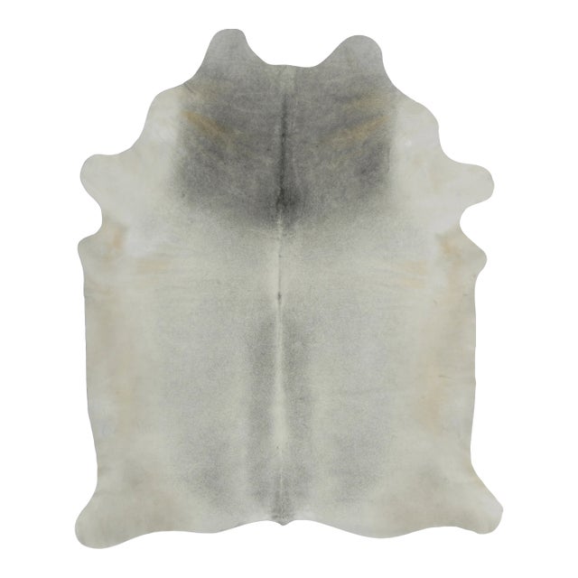 Rug & Kilim’s Contemporary Cowhide Rug With Ombre in Soft White & Gray Tones For Sale