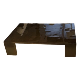 Rh 67”x40” Wyeth Carbonized Split Bamboo Coffee Table For Sale