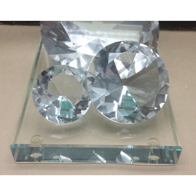 Transparent Vintage Crystal Bookends Very Sparkly For Sale - Image 8 of 10
