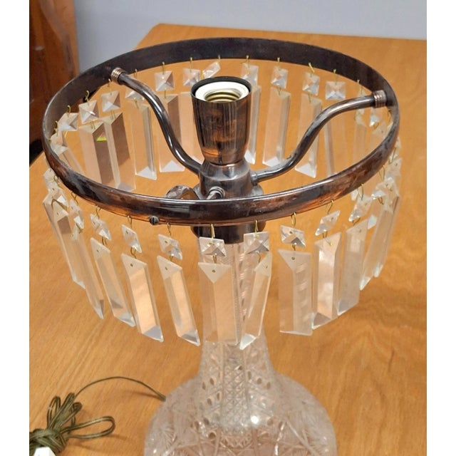 Late 20th Century Pair American Brilliant Cut Crystal Mushroom Lustre Table Lamps For Sale - Image 9 of 12