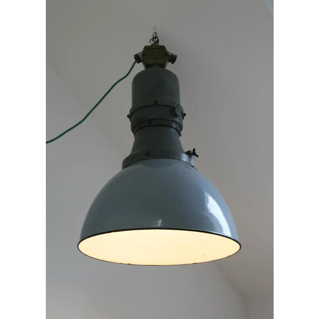 Metal Large Vintage Industrial Ceiling Lamp from Elko For Sale - Image 7 of 16