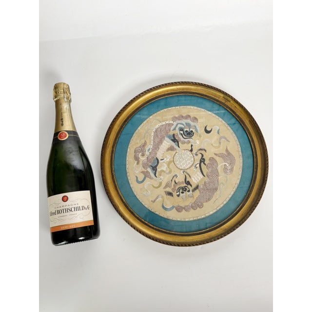 Silk Embroidered Artwork in Gilt Frame, France, 19th Century For Sale - Image 4 of 15