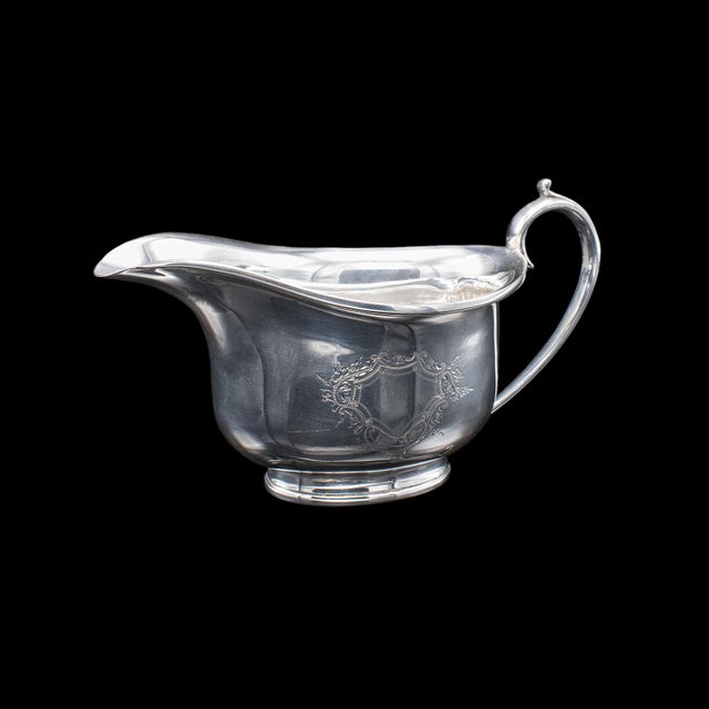 1920s Antique Sugar Dish & Creamer Duo, English Silver Plate, Coffee Service Set, 1920 For Sale - Image 5 of 12