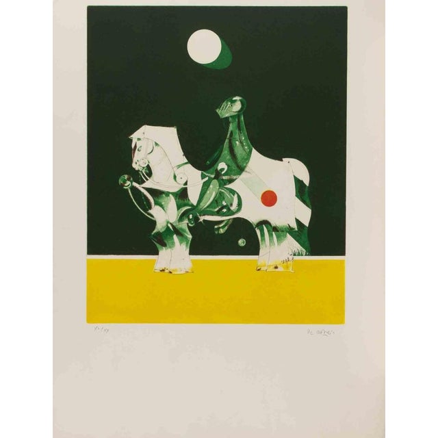 Etching on paper. Hand signed and numbered in pencil. Edition of 99. Very good condition. This piece is attributed to the...