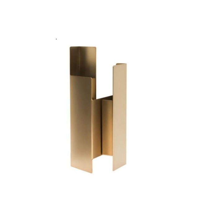 Set of 2 Matte bronze Fugit vases by Mason Editions Design: Matteo Fiorini Dimensions: 12 × 15 × 34 cm Materials: Iron,...